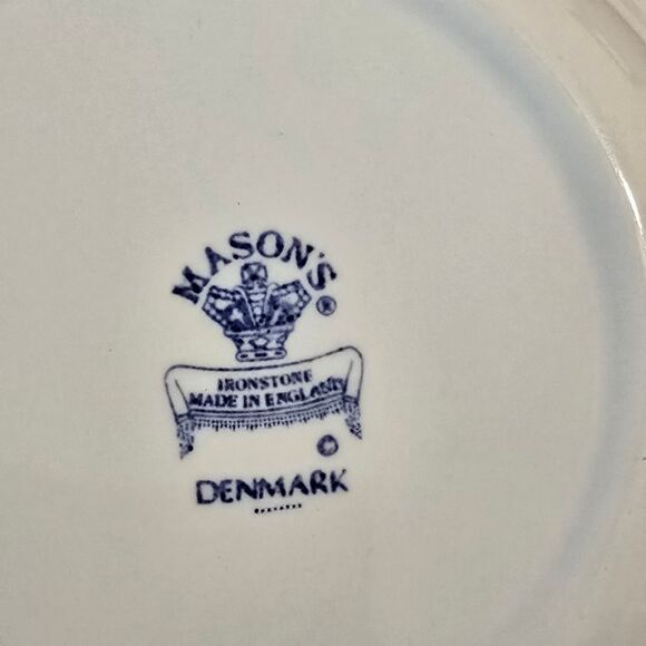 Vintage Mason Ironstone Denmark Blue and White Floral Deep Soup/pasta Plate Bowl - Picture 5 of 8